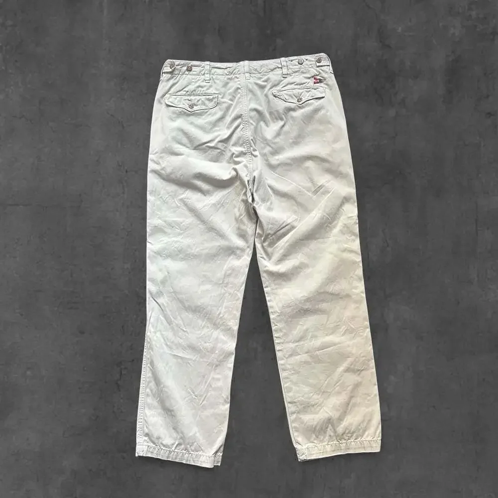 Vintage 90s Polo Ralph Lauren Relaxed Baggy Chino Pants Beige 35x30